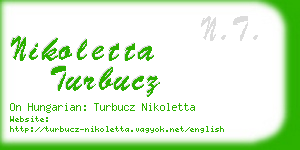 nikoletta turbucz business card